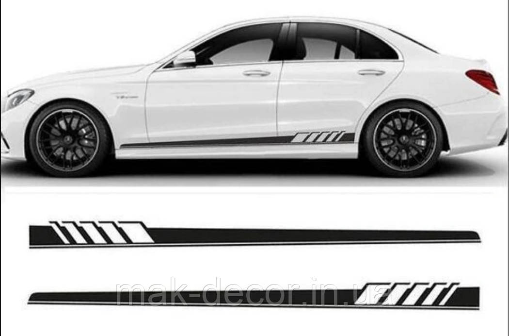 Вінілові наклейки на авто " Смуги 060 " 8х200 см х 2 шт