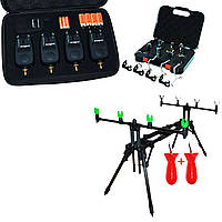 Професійний рибальський набір  Род під Fishing ROI + Набір сигналізаторів World4Carp FA212-4