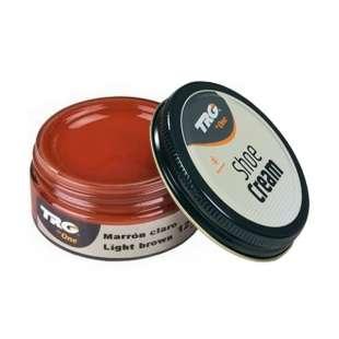 Крем для взуття No129 Light Brown (Світло-коричневий) з гладкої шкіри TRG Shoe Cream, 50 мл