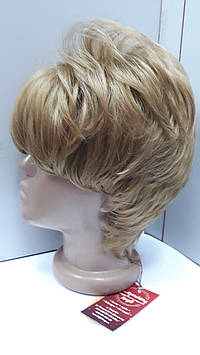 Перука штучні волосся моноволокно термо коротка стрижка золотистий блонд