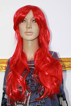 Штучний перуку довгі червоні хвилясті волосся із чубчиком