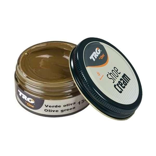 Крем для взуття No134 Olivia Green (Оливковий) з гладкої шкіри TRG Shoe Cream, 50 мл