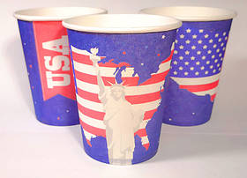 Стакани паперові "Америка", 10 шт, Набор стаканчиков "США"