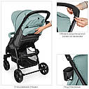 Коляска дитяча M 3409L «FAVORIT» Pale Blue, прогулянкова, колеса 4 шт., синя, фото 4