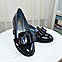 Туфлі жіночі лакові на маленькому підборі, декоровані бантом, фото 8