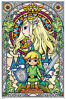 Постер плакат "Легенда О Зельде (Витраж) / The Legend Of Zelda (Stained Glass)" 61x91.5см (ps-001774)