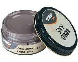 Крем-фарба для взуття та виробів зі шкіри Trg Shoe Cream, 50 мл, 114 Light Grey (світло сірий)