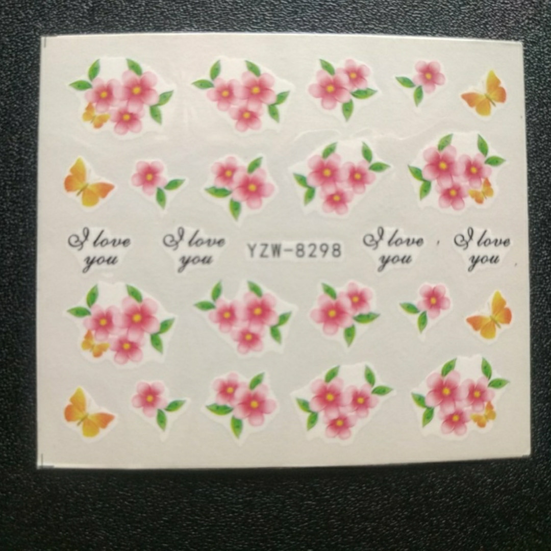 Наклейка на нігті, наклейка для нігтів, нігтьовий дизайн " квіти" 20 шт. набір