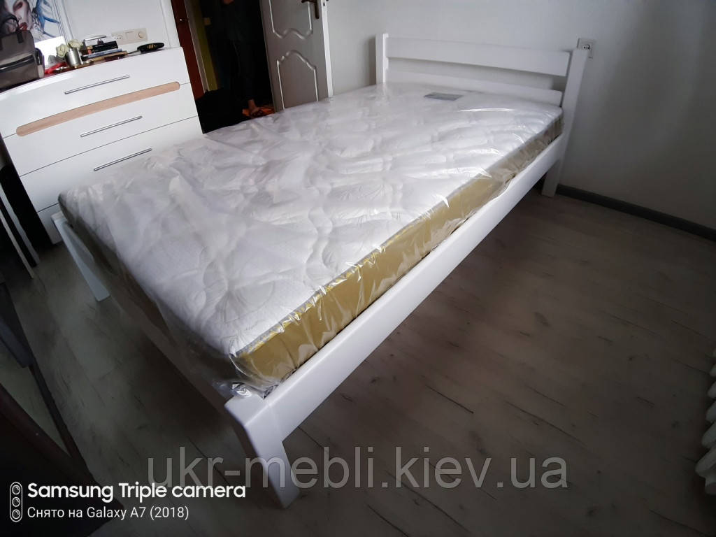Ліжко дерев'яне полуторне Мілан 120*190/200, масив