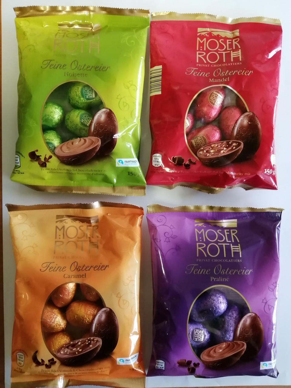 Купить Шоколадные яички Moser Roth Feine Ostereier с шоколадным пралине ...