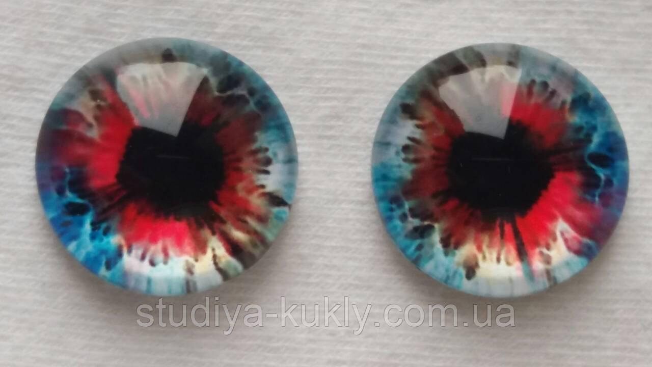 Очі для Блайз (Blythe), скло. №164ч Клейові. Діаметр 14 мм, фото 1