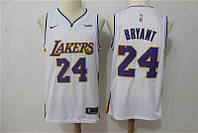 Вышивка белая мужская майка Nike Kobe Bryant №24(Брайант) команда Los Angeles Lakers
