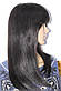 Перука натуральний чорний імітація шкіри голови довге волосся, фото 2