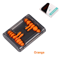 Многоразовые силиконовые беруши для сна - 2 пары Soundproof Earplug Orange с контейнером от шума и воды
