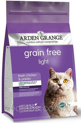 Корм Arden Grange для котів з куркою | Arden Grange Grain Free Light Cat Fresh Chicken & Potato 2 кг, фото 1