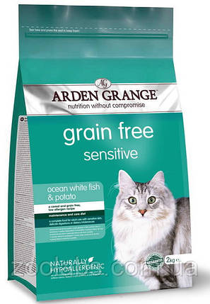 Корм Arden Grange для котів з рибою | Arden Grange Grain Free Sensitive Cat White Fish & Potato 4 кг, фото 2