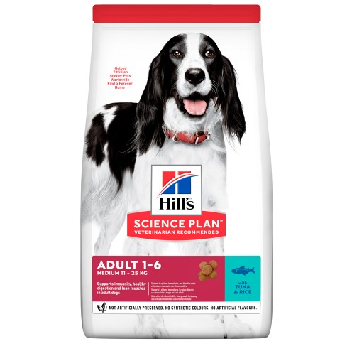 Сухий корм hill's SP Canine Adult Medium Breed Tuna & Rice для собак середніх порід з тунцем і рисом 2,5 кг