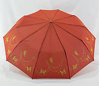 Женский складной зонтик "Bellissimo" полуавтомат темно оранжевый на 10 спиц