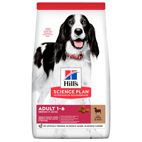 Сухий корм Hills (Хілс) Canine Adult Fitness Lamb & Rice Medium для собак середніх порід з ягням і рисом 14 кг