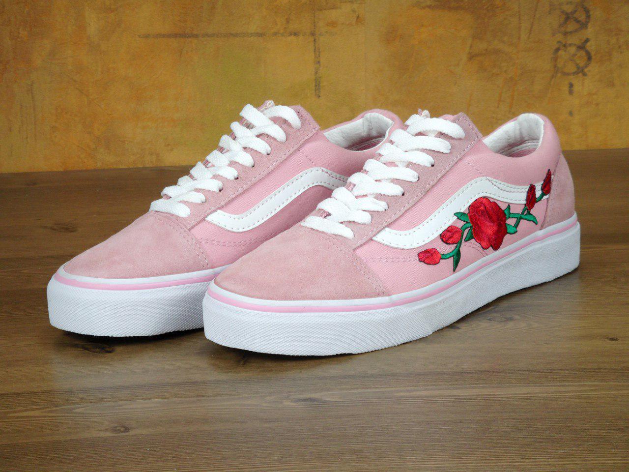 Жіночі кеди Vans Old Skool Roses, жіночі кеди ванс олд скул, жіночі кеді Vans Old Skool, кеді ванс олд скул