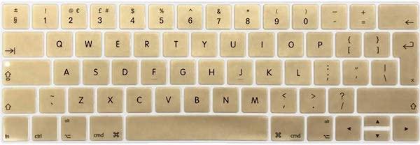 Накладка на клавіатуру MacBook Pro 13" A1989/A1706 Pro 15" A1990/A1707 EU золота з англійськими літерами