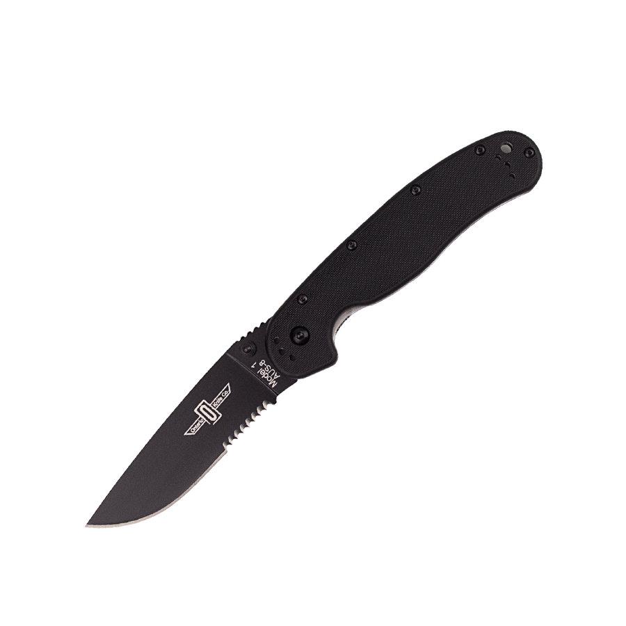 Ніж складаний Ontario RAT1 BS Black, полусеррейтор