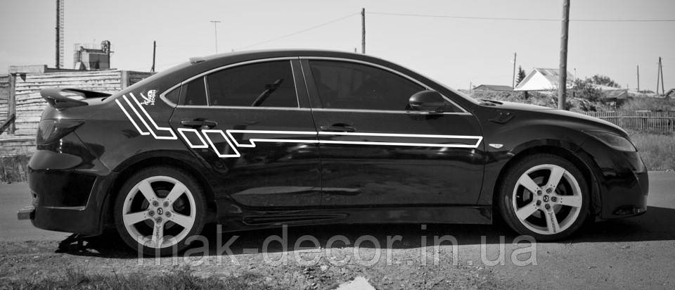 Вінілові наклейки на авто " Смуги 051 "  35х200 см х 2 шт