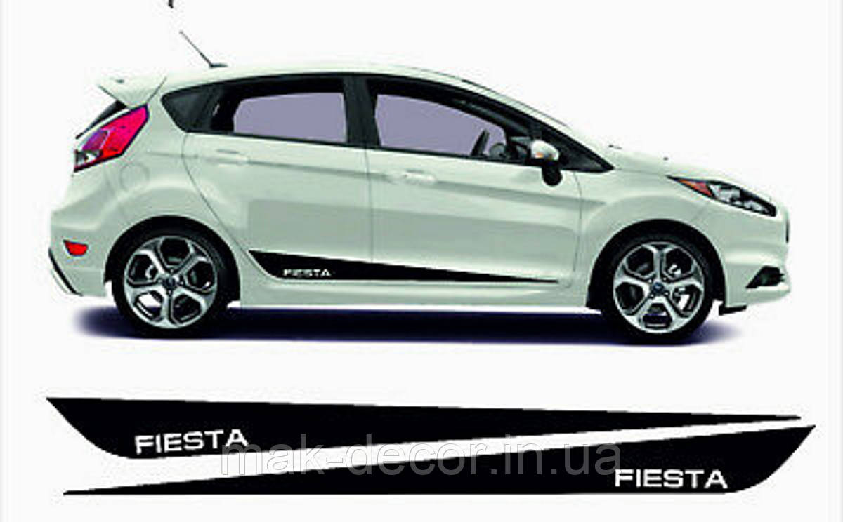 Вінілові наклейки на авто " Смуги FIESTA"  12х180 см х 2 шт