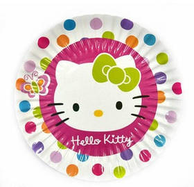 Тарілки паперові "Хеллоу Кітті", 10 шт, Набор тарелок "Hello Kitty"