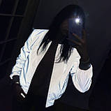 Світловідбиваюча куртка-бомбер куртка з рефлективної тканини, розміри: 38-46, фото 4