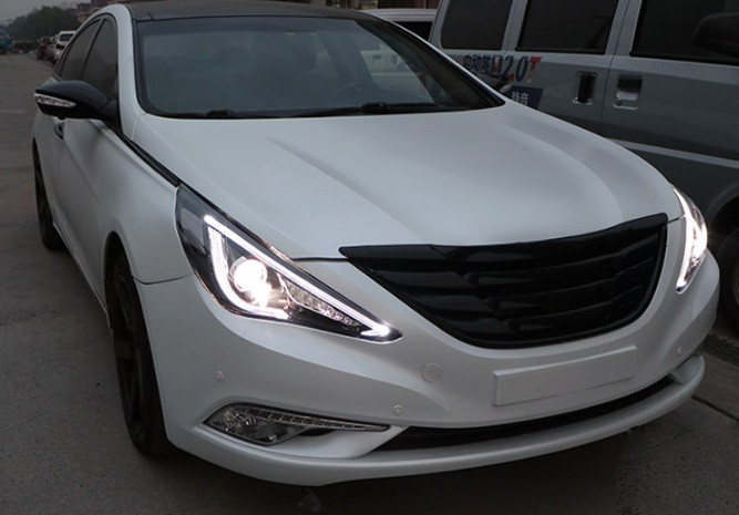 Передні фари Hyundai Sonata YF (09-14) тюнінг Led оптика (стиль 3), фото 1