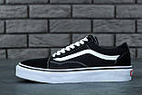 Чоловічі / жіночі кеди Vans Old Skool Black White, чорно-білі унісекс кеди ванс олд скул чорні кросівки, фото 3