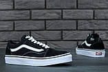 Чоловічі / жіночі кеди Vans Old Skool Black White, чорно-білі унісекс кеди ванс олд скул чорні кросівки, фото 4
