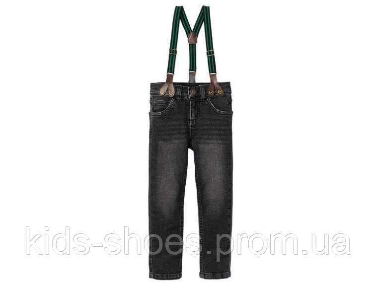 Дитячі джинси на підтяжках 92 зріст Lupilu skinny fit