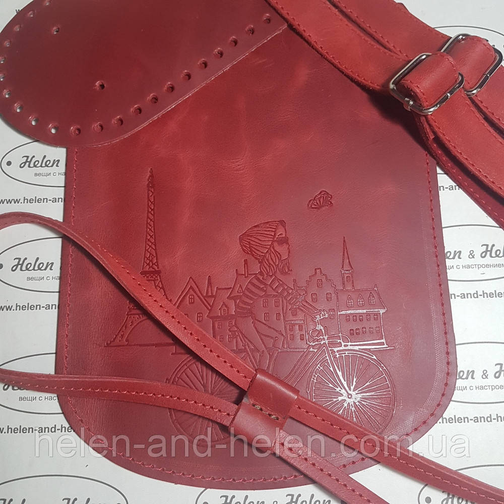 Клапан для рюкзака "Париж". Колір "Червоний"., фото 1