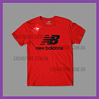 Футболка New Balance 'Essentials Stacked Logo' с биркой | Нью Беланс | Красная