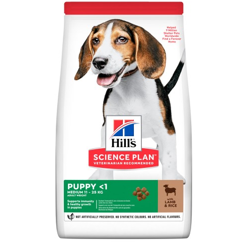 Сухий корм Hills (Хілс) Puppy Medium Breed Lamb & Rice для щенят середніх порід (ягня і рис) 14 кг