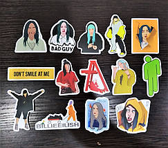 Набір вінілових наклейок стикерів Стикерпак Billie Eilish стикербомбінг на автотелефон ноутбук стіну 50 шт., фото 3