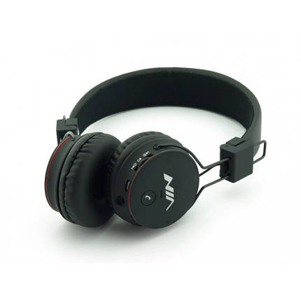 Бездротові Bluetooth-Навушники з MP3 плеєром NIA-X2 Радіо блютуз Чорні, фото 2