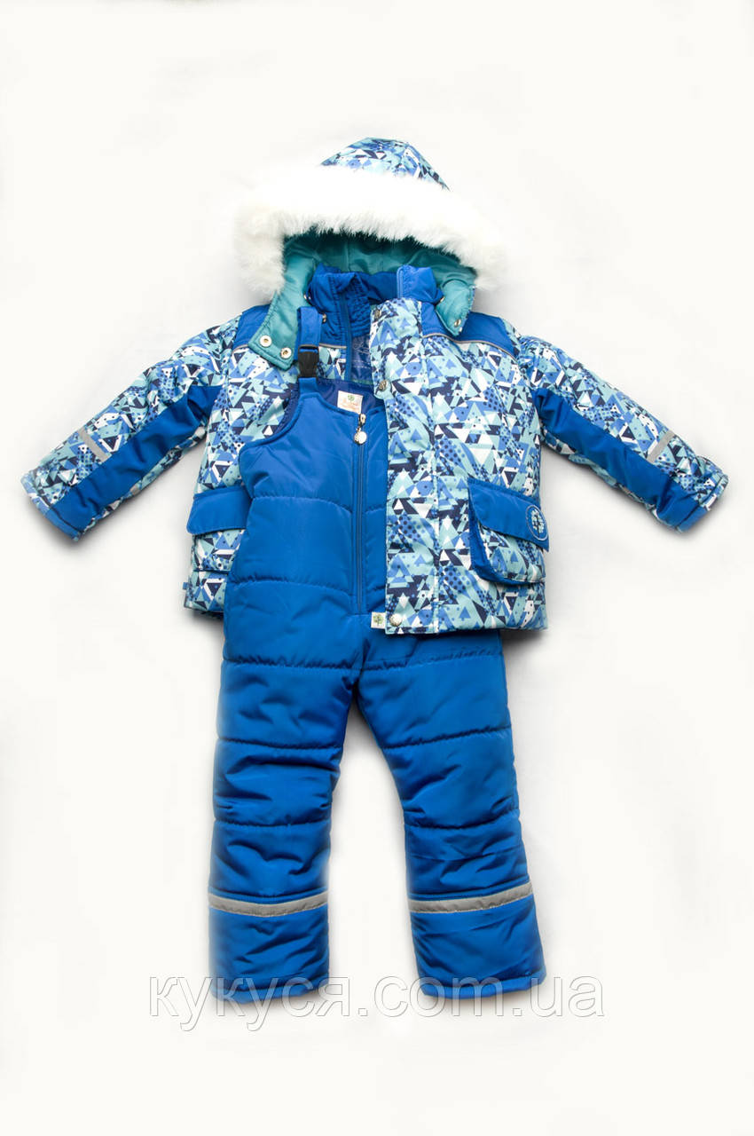 Зимний детский костюм-комбинезон для мальчика "Geometry new" - фото 3 - id-p148520810