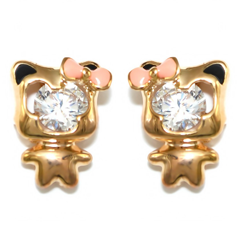 Сережки гвоздики. Колір оправи: позолота. Камені: циркон. Діаметр сережки: 12 мм.