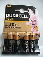 Батарейка Duracell AA Plus LR6, цена за 4 штуки на блистере