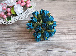 Тюльпани з тканини, колір — морський 2 см