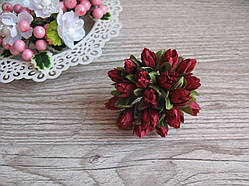 Тюльпани з тканини бордові 2 см (20 шт.)
