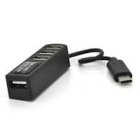 Хаб Type-C P3101 HUB 4 порта USB 3.0 10 см Black (12939)