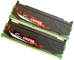 Комплект оперативної пам'яті G.Skill Sniper DDR3 8Gb (2x4Gb) 1866MHz PC3-14900U 1R8 CL9 (F3-14900CL9D-8GBSR) Б/В