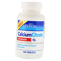 Вітаміни Кальцій цитрат 21st Century Calcium Citrate + D3 Maximum 120таб