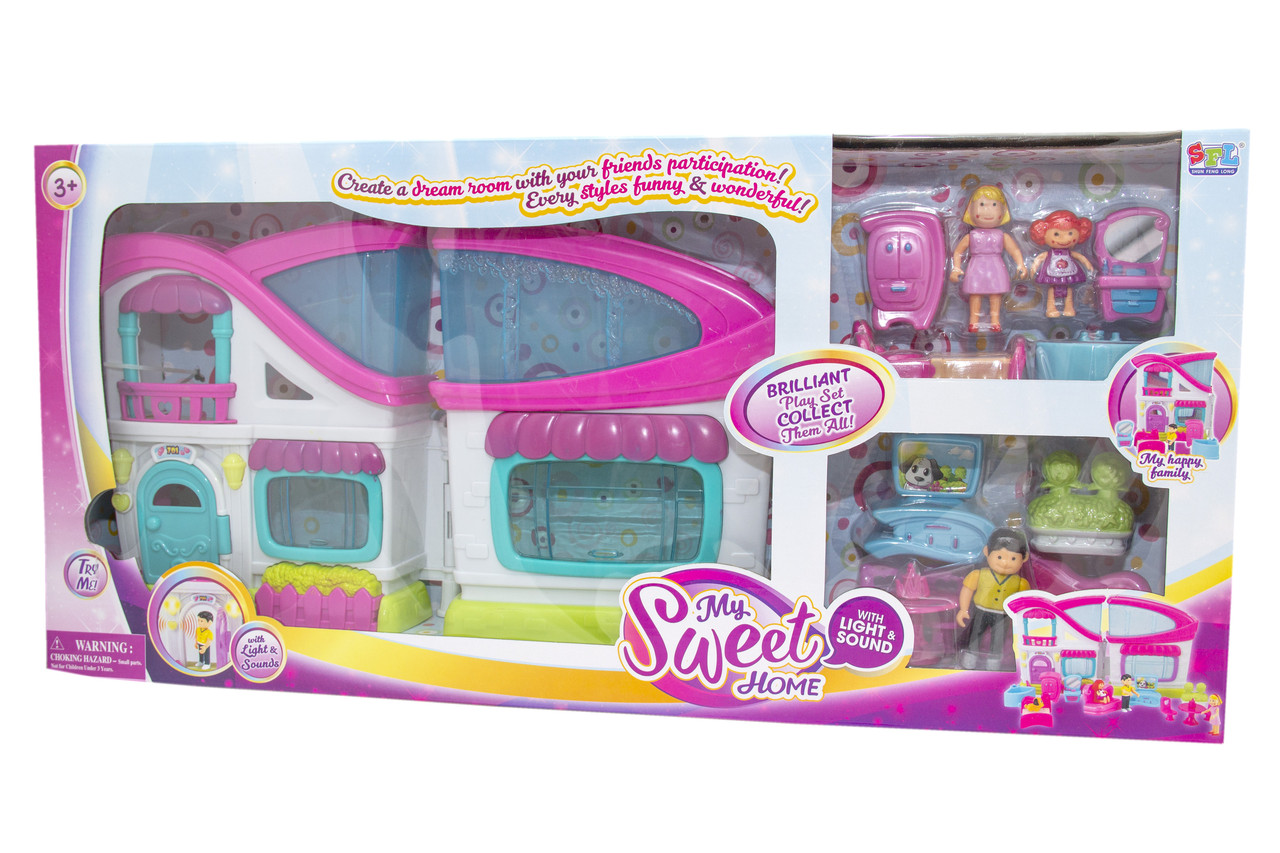 Ляльковий булиночок "Мій солодкий будиночок", звукові та світлові ефекти, рожевий, пластик (16690), фото 1