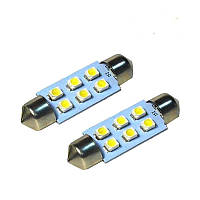 Светодиодная лампа C5W Festoon 6SMD 3528 12V 39мм Белый