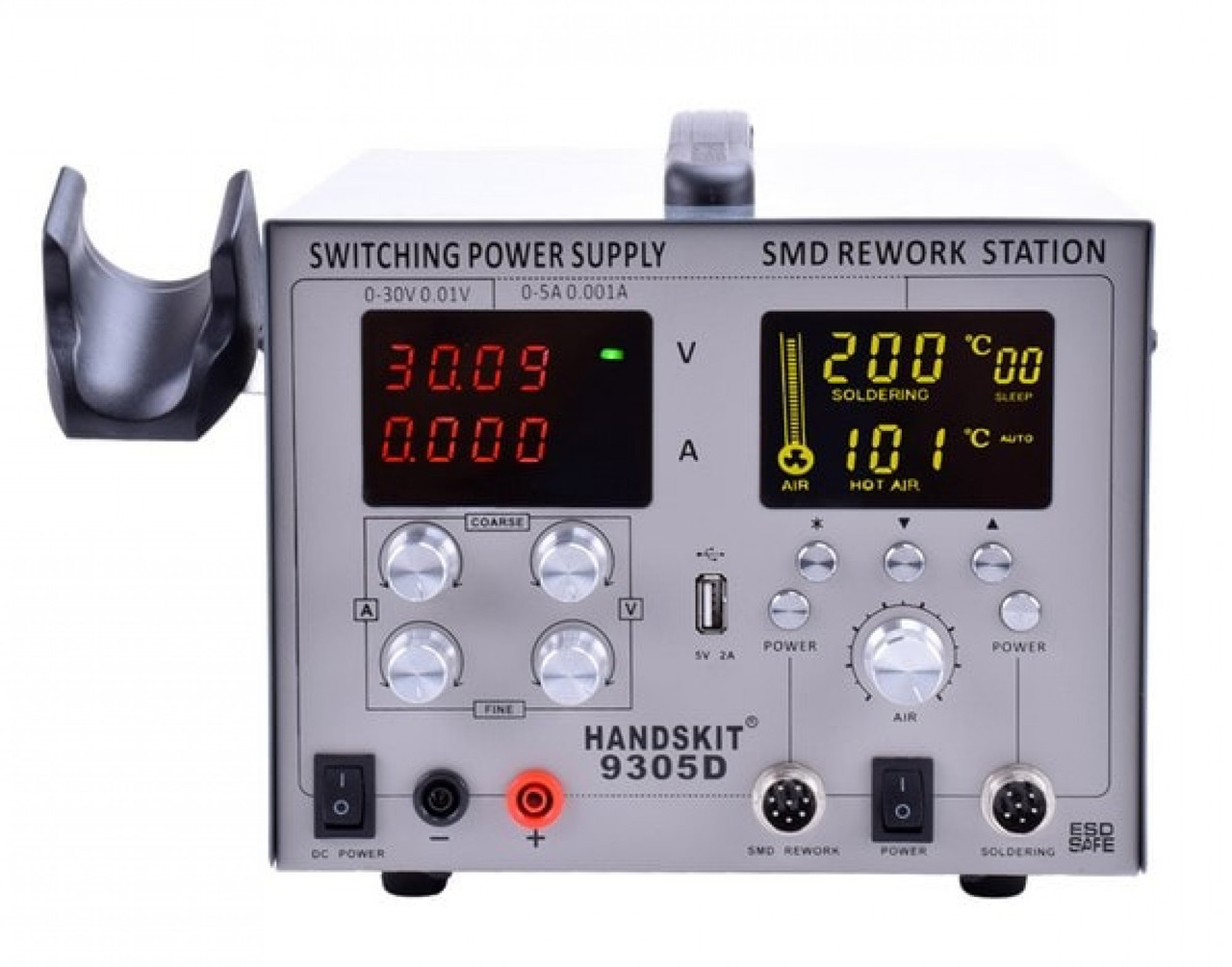 Паяльна станція HandsKit 9305D (паяльник+турбінний фен), 720W, 100-480 ...